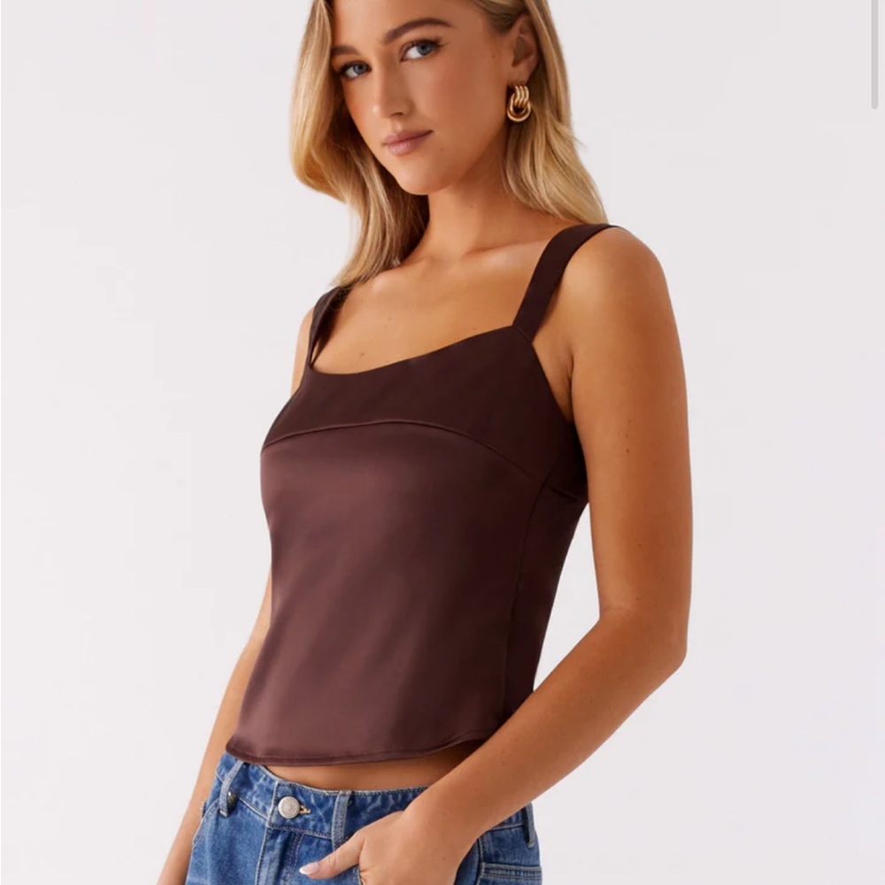 Peppermayo Brown Satin Top size US 4
